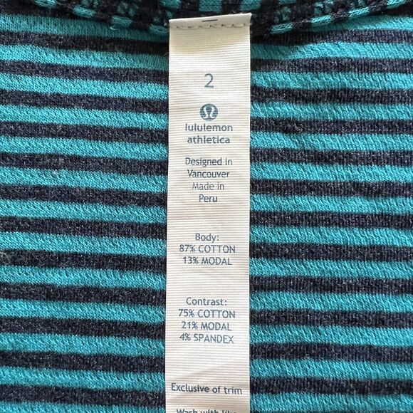 NWT Lululemon Open Your Heart Long Sleeve Heathered Ink Classic Stripe Top 2 - Picture 3 of 11